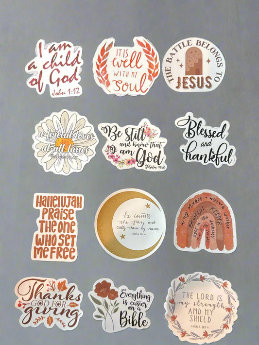 Religious Christian Biblical Sayings Stickers Perfect Condition Approx 2" In Size