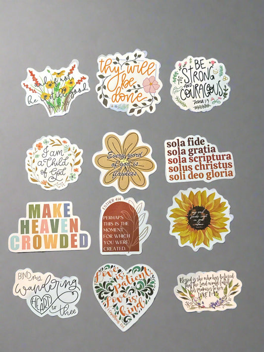 Religious Christian Biblical Sayings Stickers Perfect Condition Approx 2" In Size