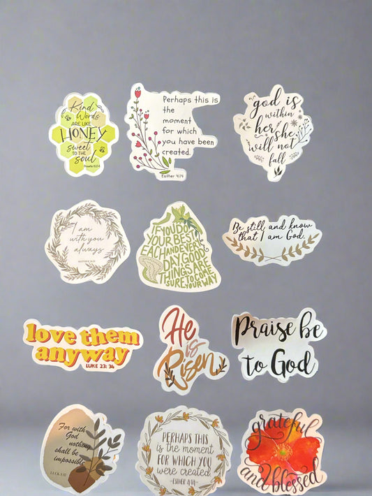 Religious Christian Biblical Sayings Stickers Perfect Condition Approx 2" In Size