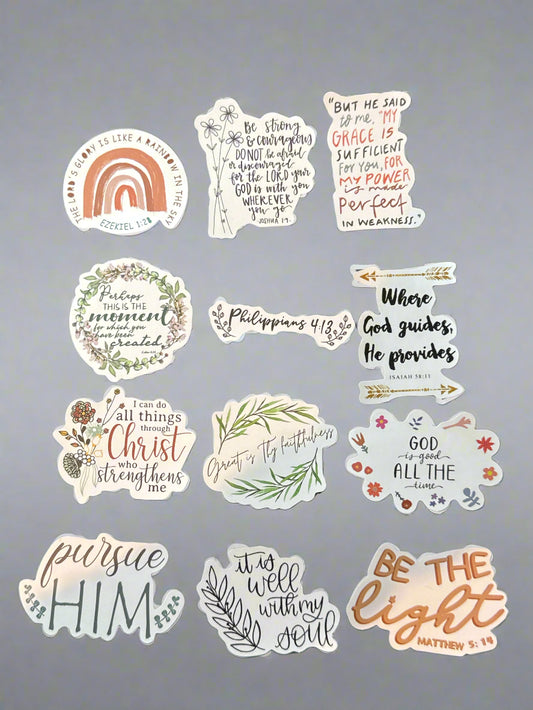 Religious Christian Biblical Sayings Stickers Perfect Condition Approx 2" In Size