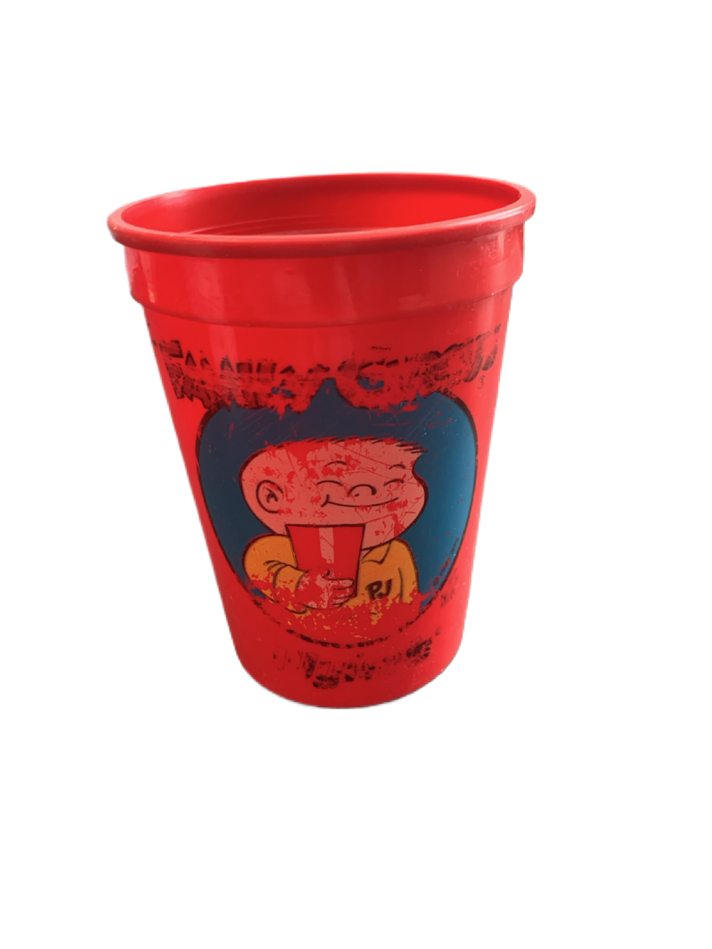 Family Circus Wyler's 1980s Red Plastic Collectors Cup 4 1/8" Tall