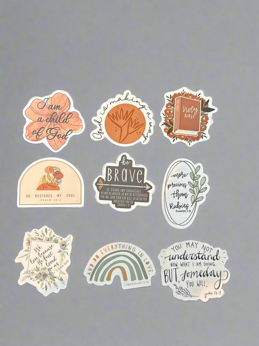Religious Christian Biblical Sayings Stickers Perfect Condition Approx 2" In Size