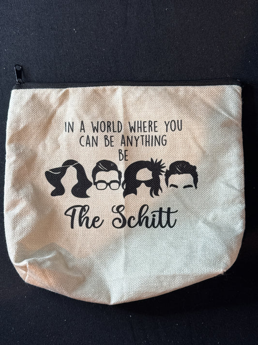 Schitt's Creek Makeup Bag "In A World Where You Can Be Anything Be The Schitt" Zippered