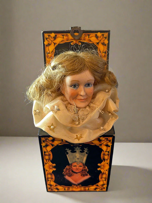 Glinda Action Musical Jack-In-The-Box Works Plays Tune Munchkinland Missing Hat
