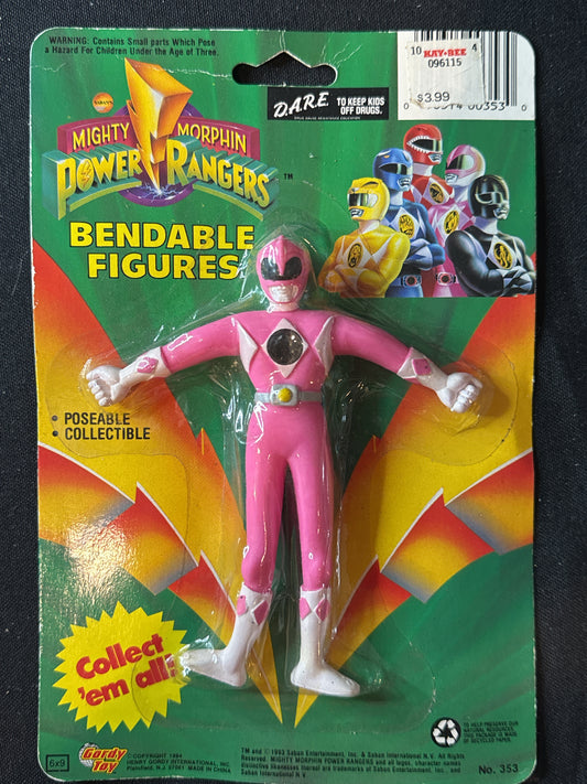 Mighty Morphin Power Rangers Pink Ranger Bendable Figure New in Box 5" Tall