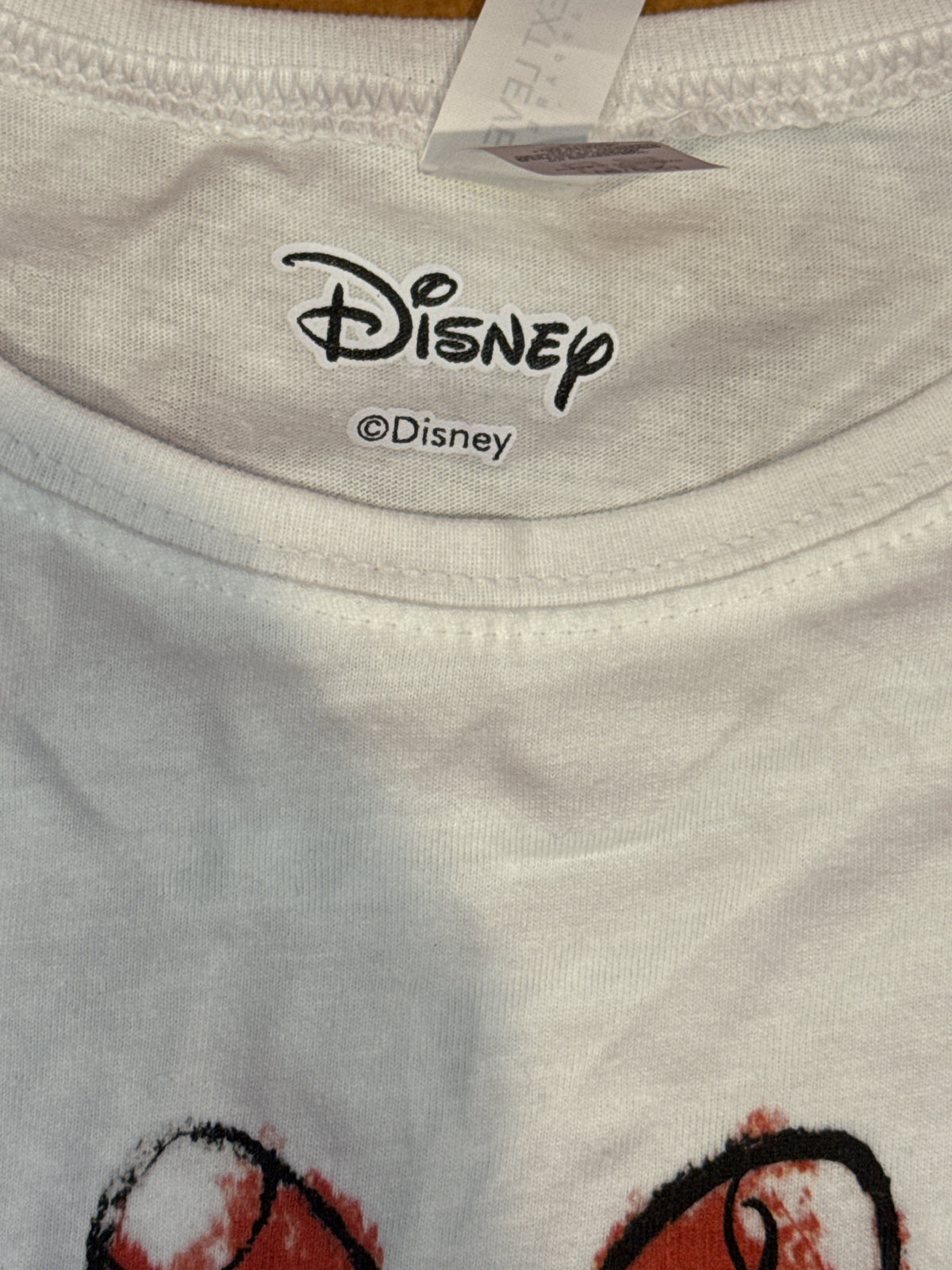 Disney Minnie Mouse White T-Shirt 100% Cotton Size 6/6X Small Good Condition