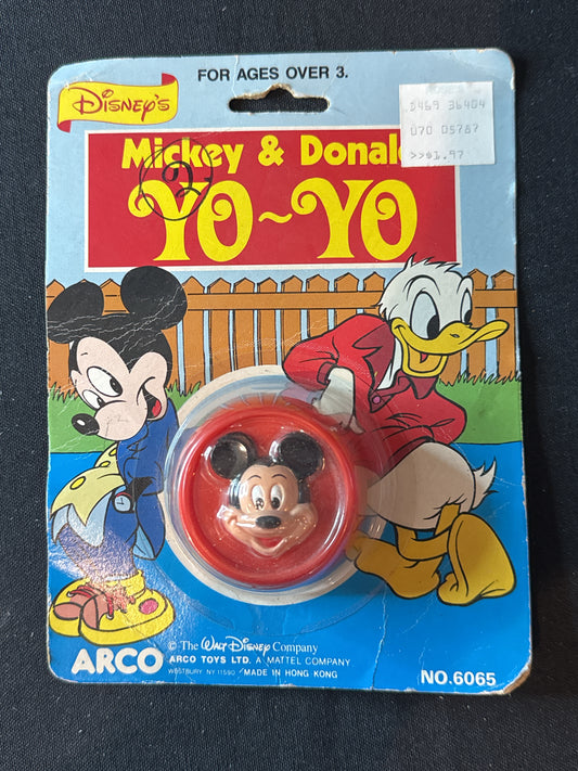 Vintage ARCO Walt Disney Yo-Yo Mickey Mouse Donald Duck New in Package
