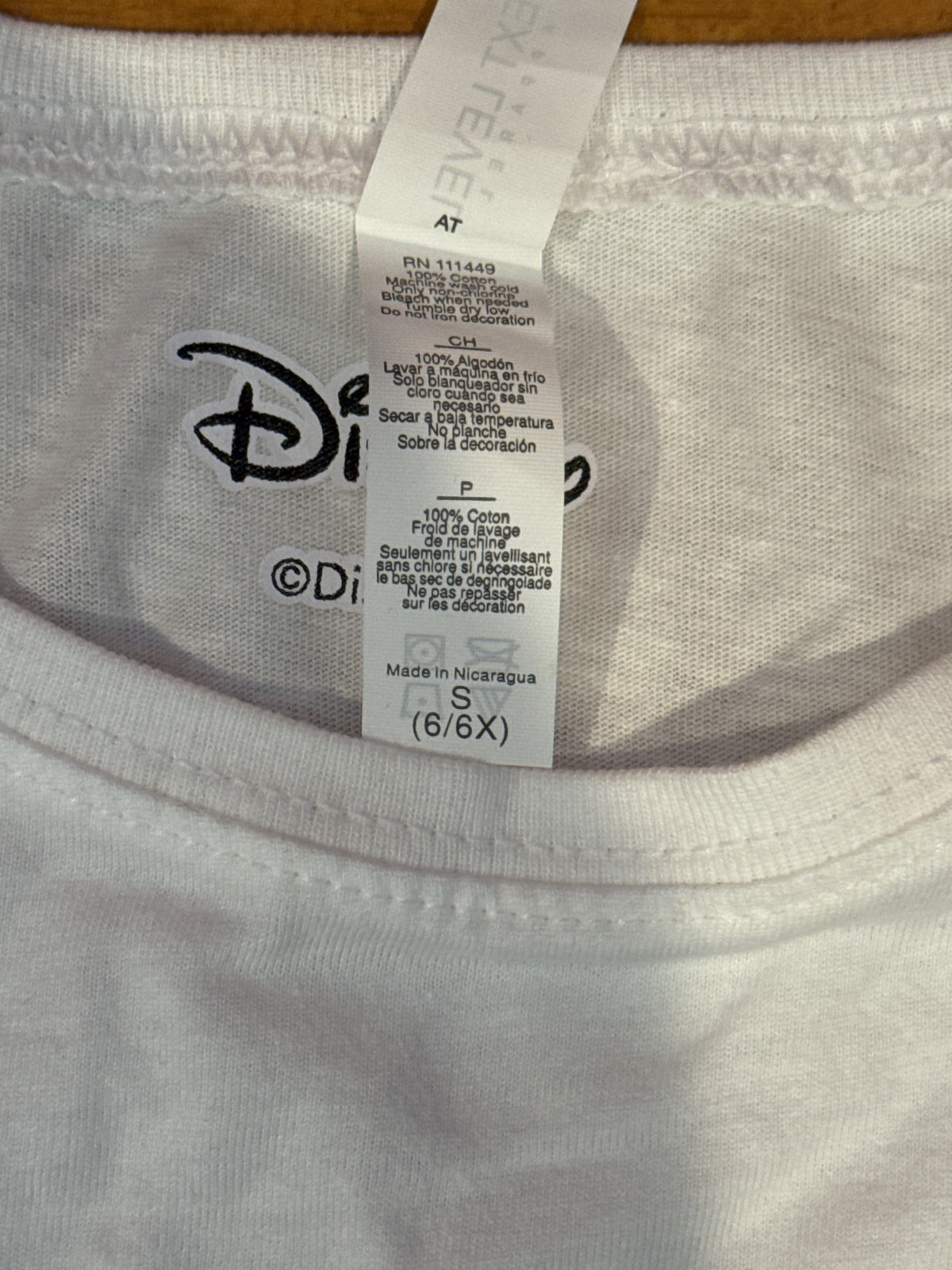 Disney Minnie Mouse White T-Shirt 100% Cotton Size 6/6X Small Good Condition