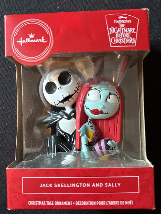 Hallmark Nightmare Before Christmas Jack Skellington & Sally Tree Ornament New in Box