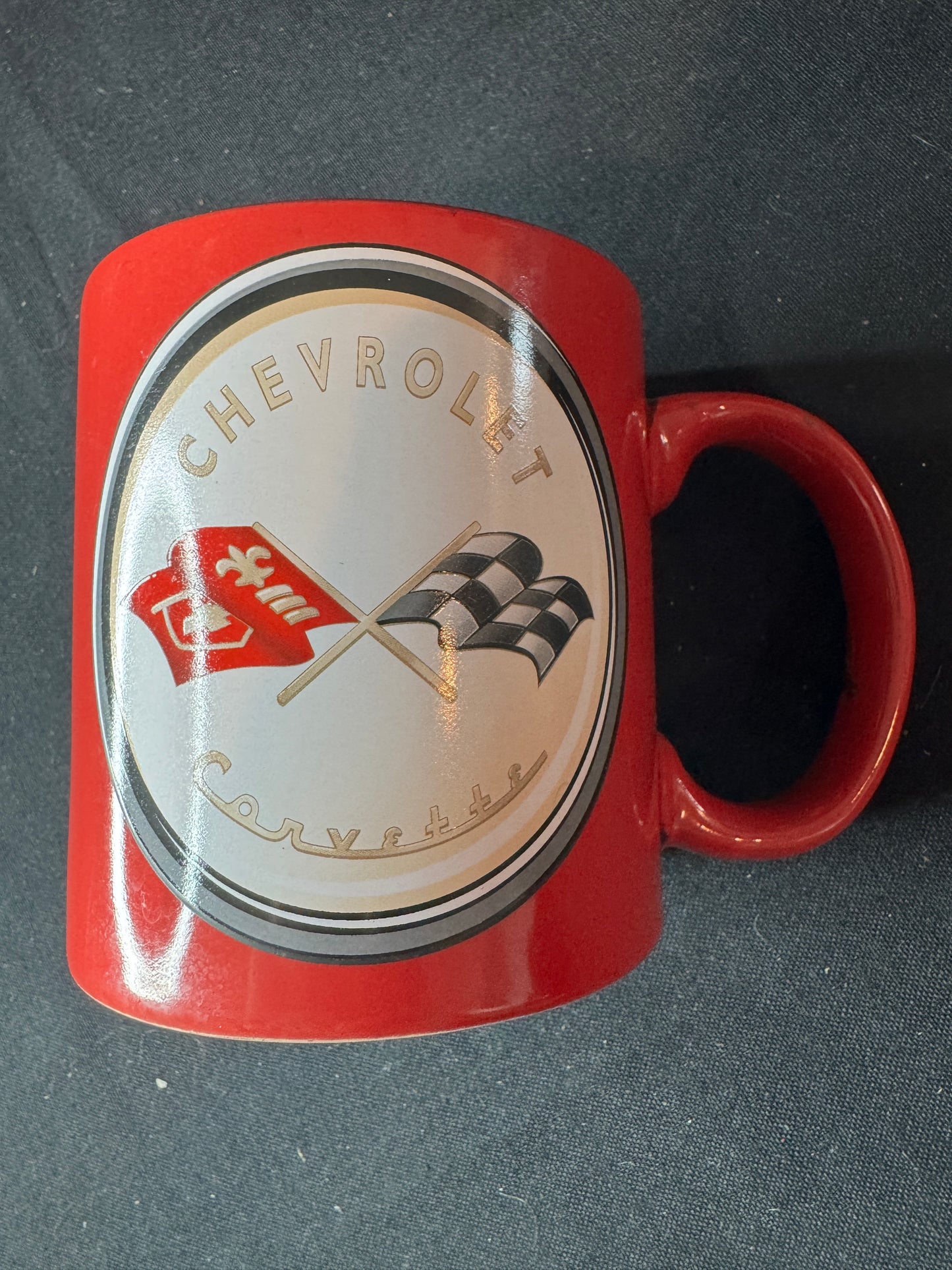 Chevy Corvette Large Coffee Mug Cup Ceramic Silver Buffalo 20oz 4.25" Tall Red & Black