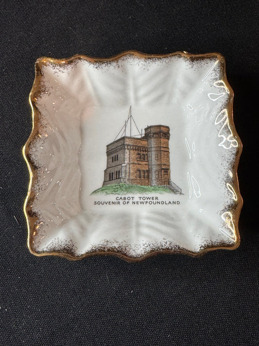 Cabot Tower St. Johns Newfoundland Trinket Dish 4" Wide Queen Anne Bone China