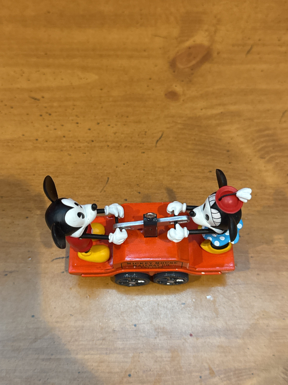 Hallmark Riding The Rails Mickey and Minnie Mouse Christmas Ornament Limited Quantity 3" Tall