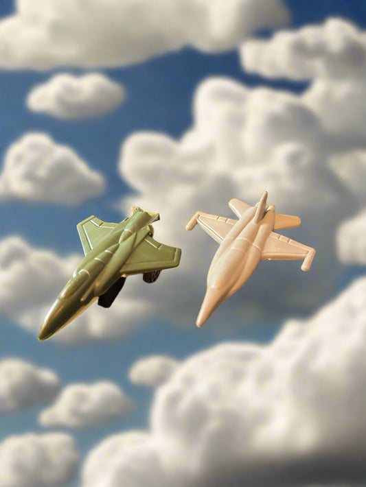 Pair of Action Planes Pull Back Jets & Watch Them Roll Away 3" Long
