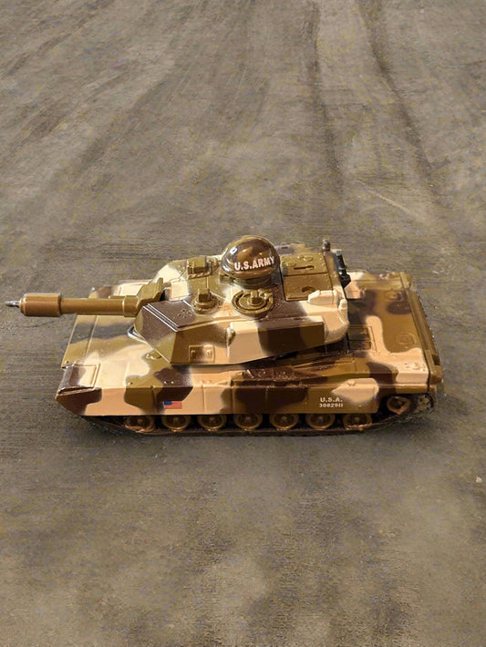 Plastic 5" Army Toy Tank Pull Back Action Works and Push Helmet Makes Gun Sounds Works