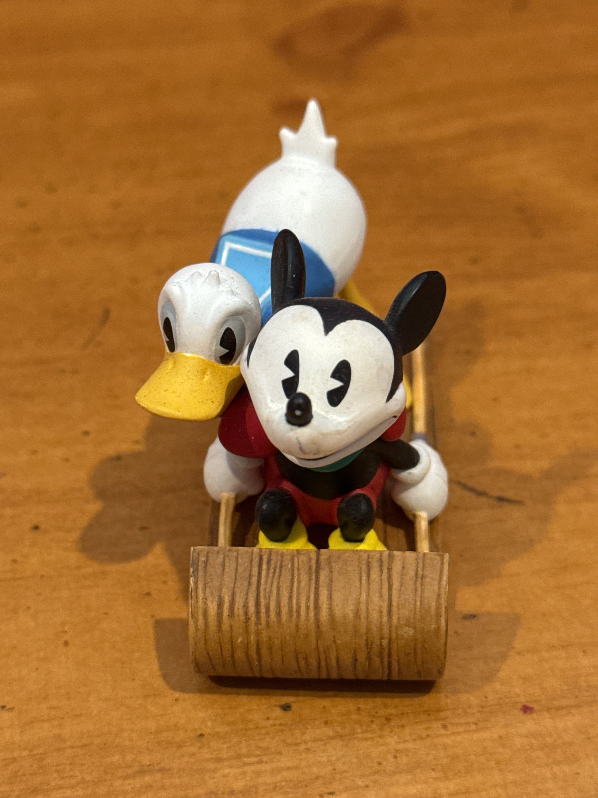 Donald Duck and Mickey Mouse Disney Toboggan Christmas Ornament 1998 3" Long