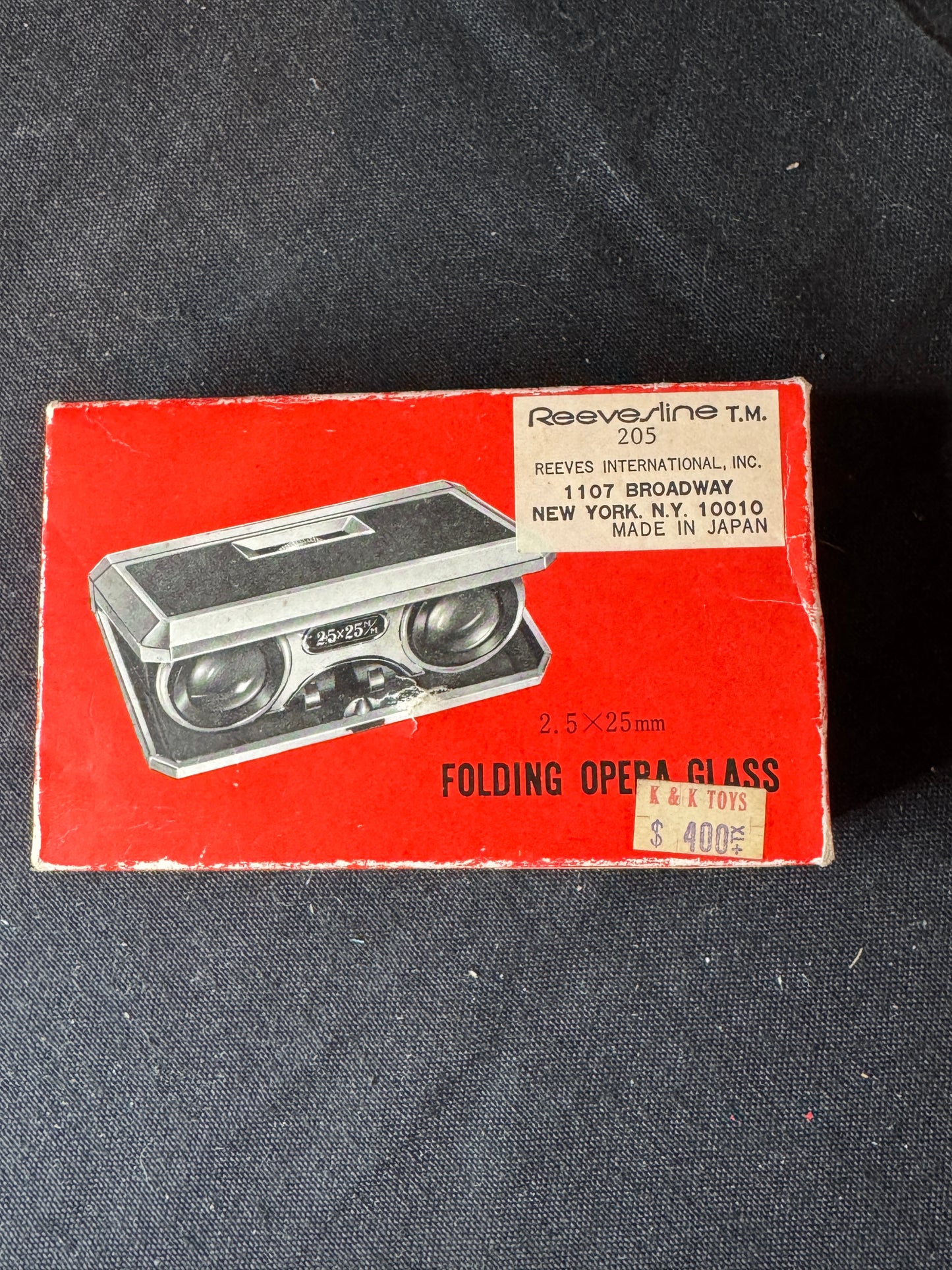 Vintage Miniature "Travel" Folding Binoculars Opera Glasses 2.5 x 25mm New in Box