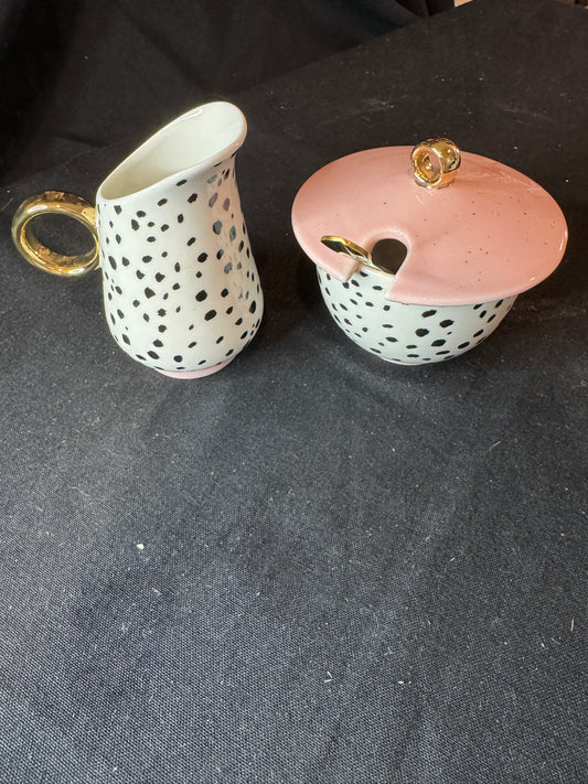 Eleanor Bowmer Sugar Bowl & Milk Jug & Spoon Set New in Box Never used.