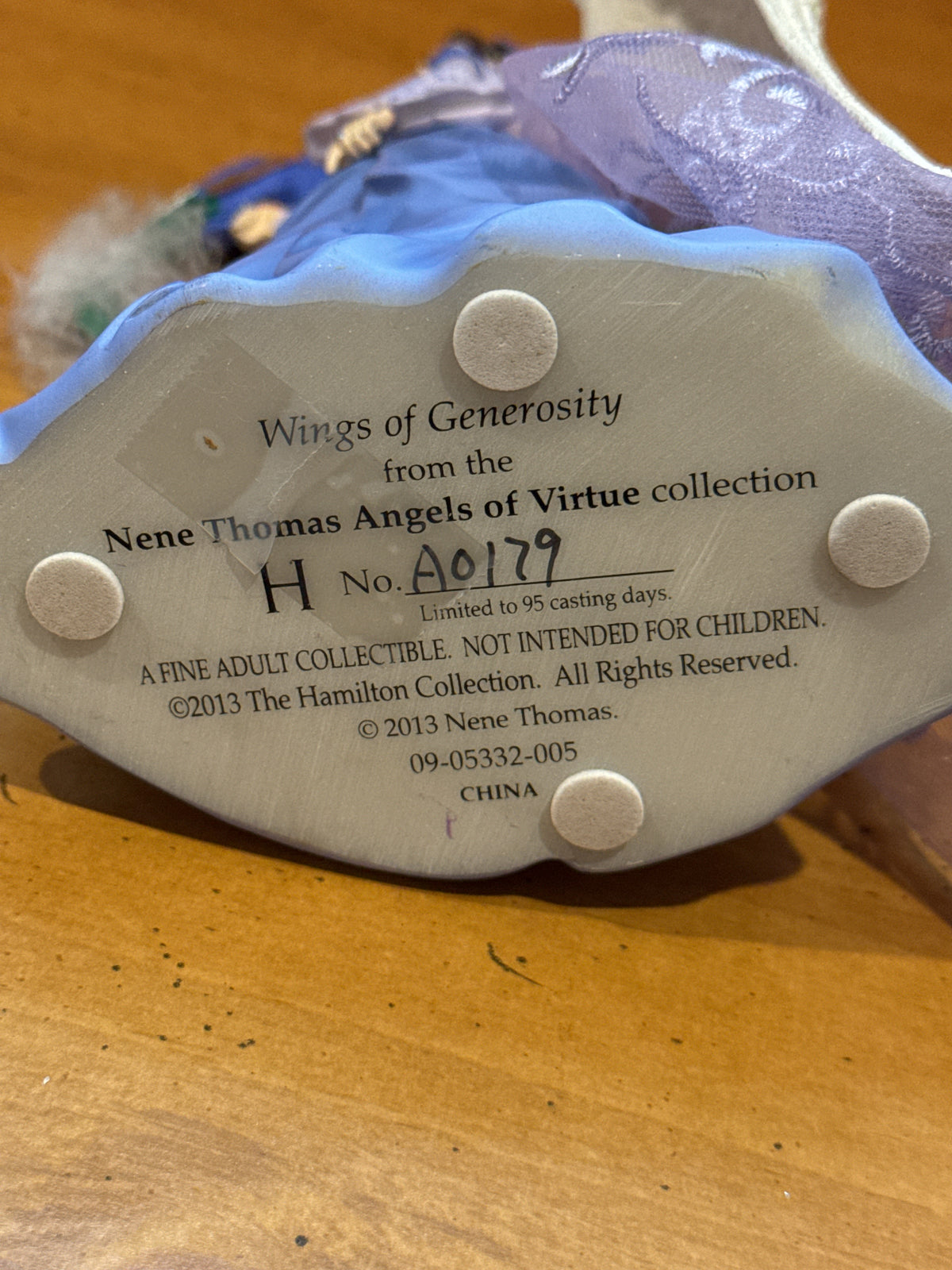 Wings of Generosity 2013 From Nene Thomas Angels of Virtue Collection #A0179 Hamilton Coll.