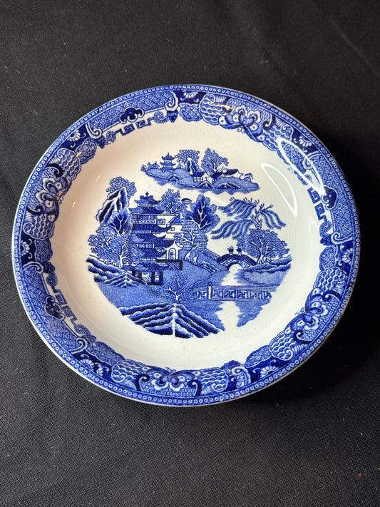 Blue Transferware Blue Willow 8" Bowl Semi China Tunstall England B. A. Rycy Ltd.