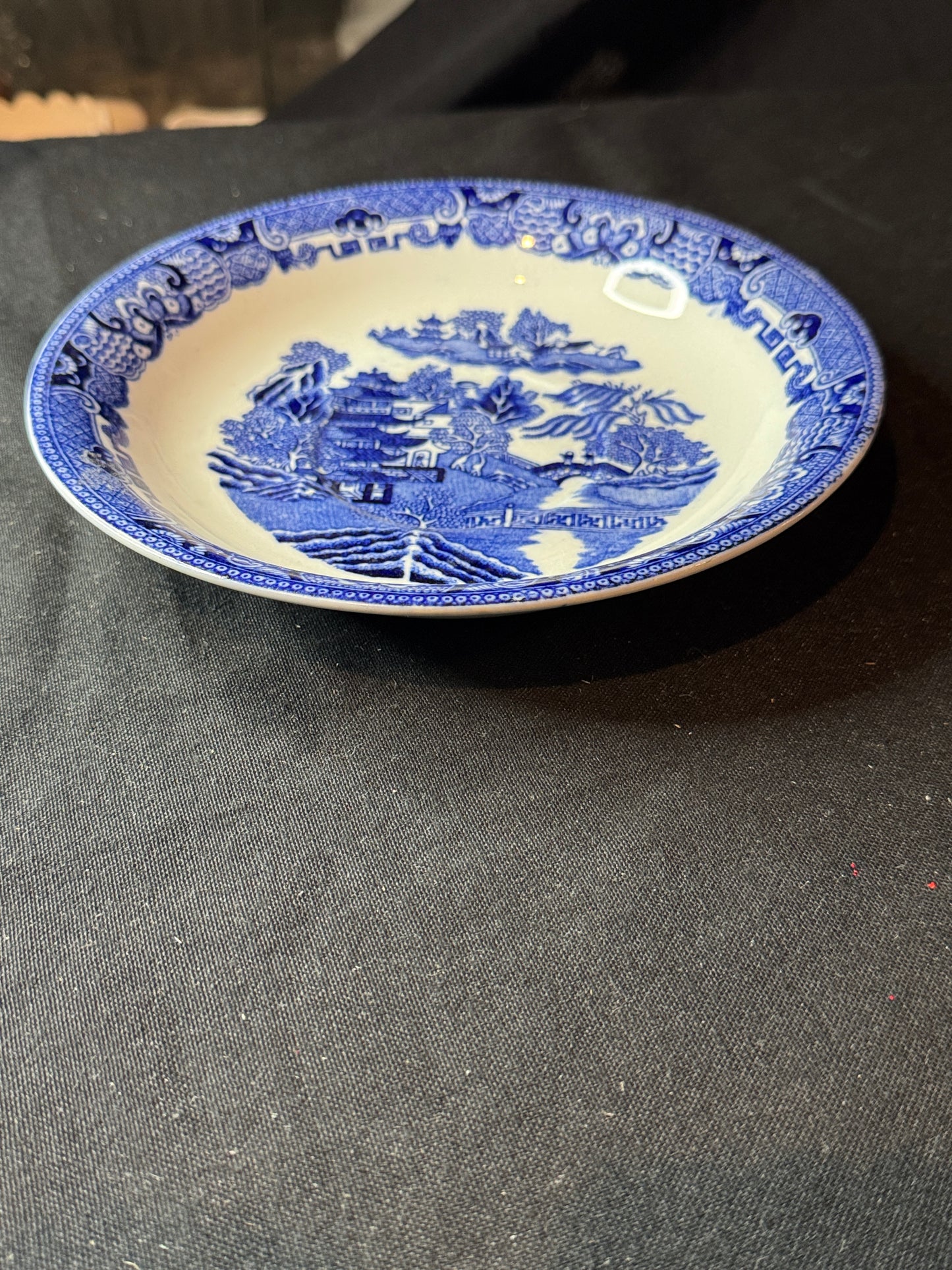 Blue Transferware Blue Willow 8" Bowl Semi China Tunstall England B. A. Rycy Ltd.