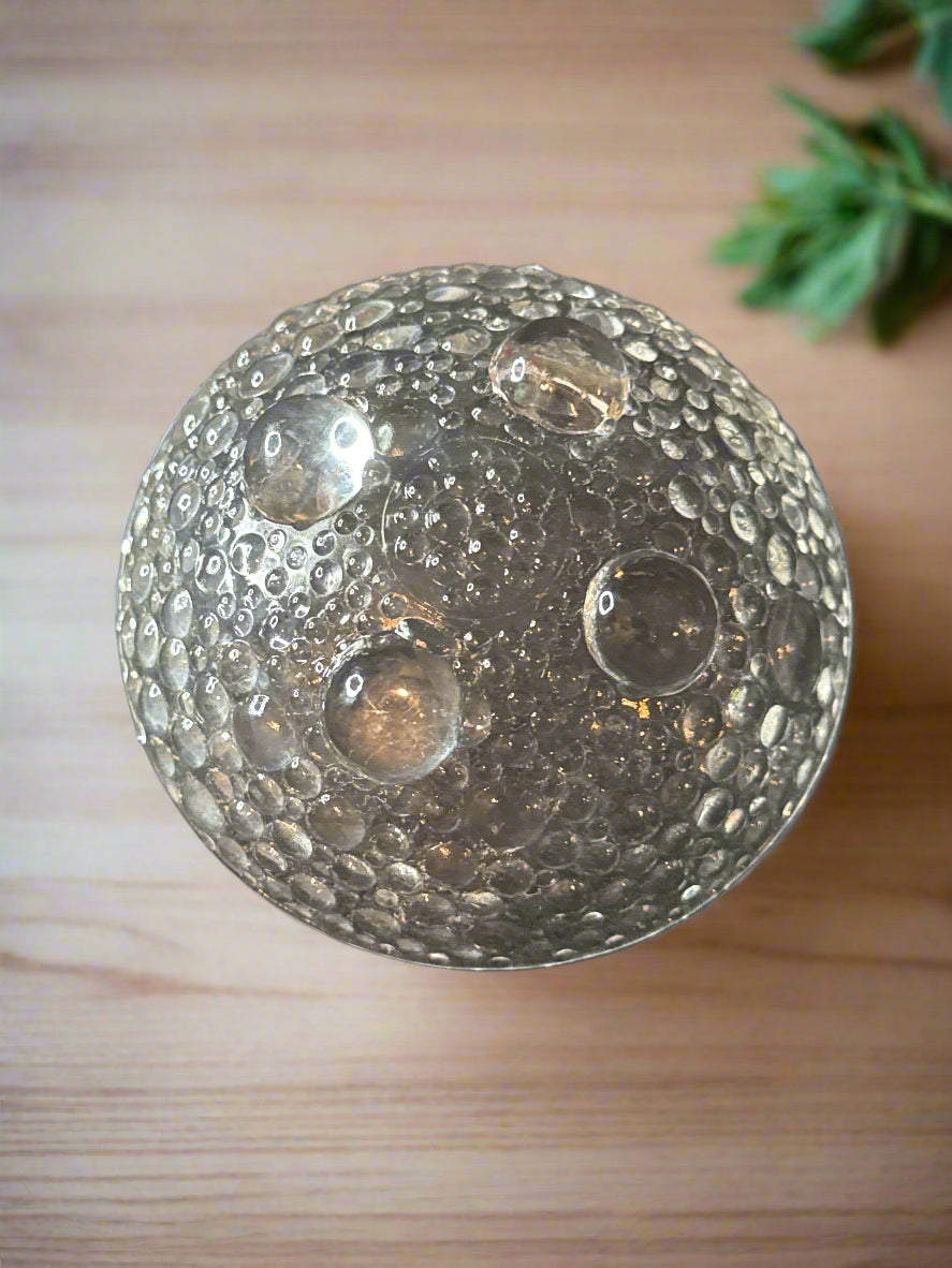 Glass Bubble Dessert/Sauce Bowl 4 3/8" Wide x 1.75" Tall Footed