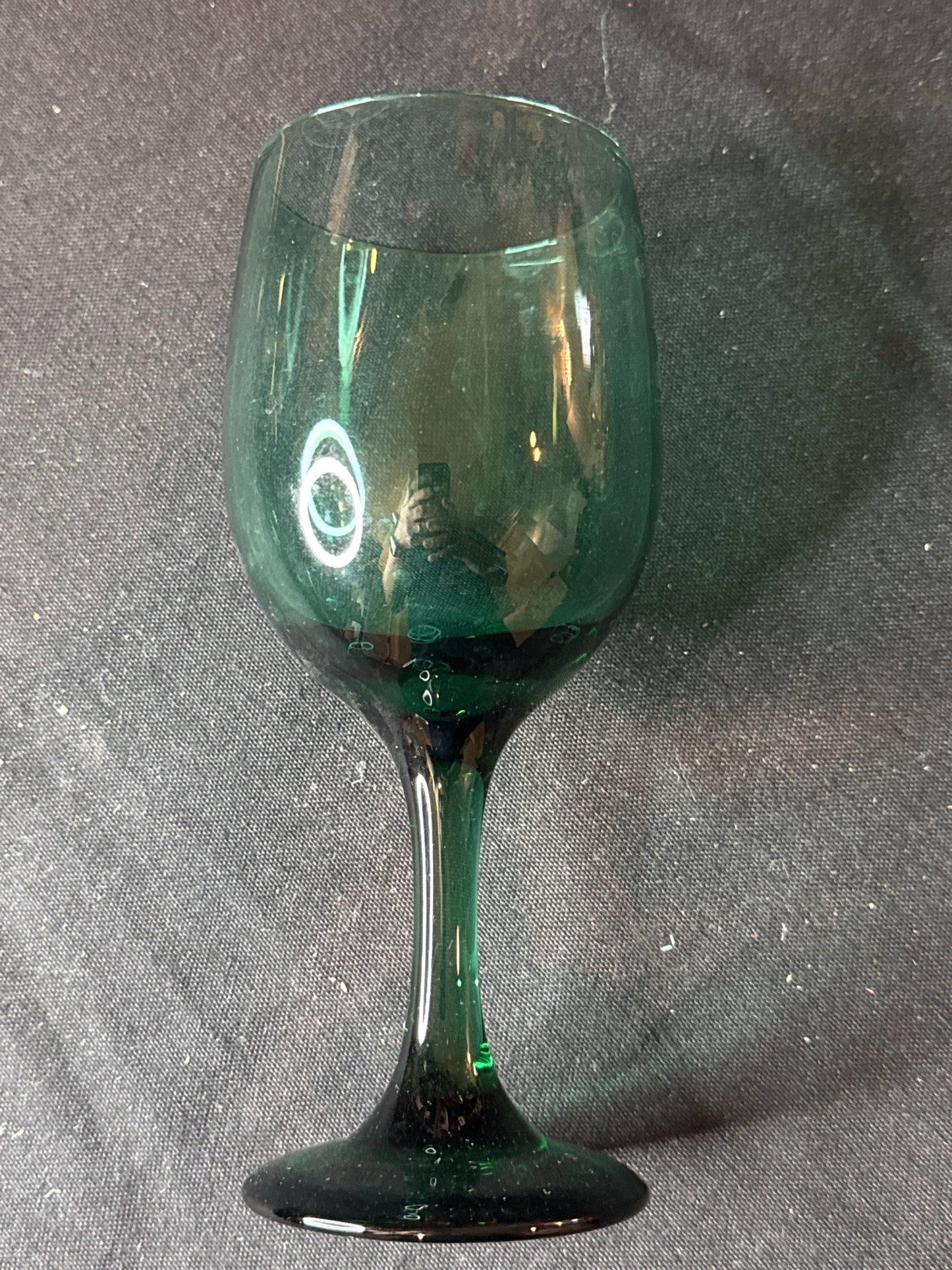 Vintage Libbey Juniper Emerald Green Water/Wine Goblet Glass 7.25" Tall