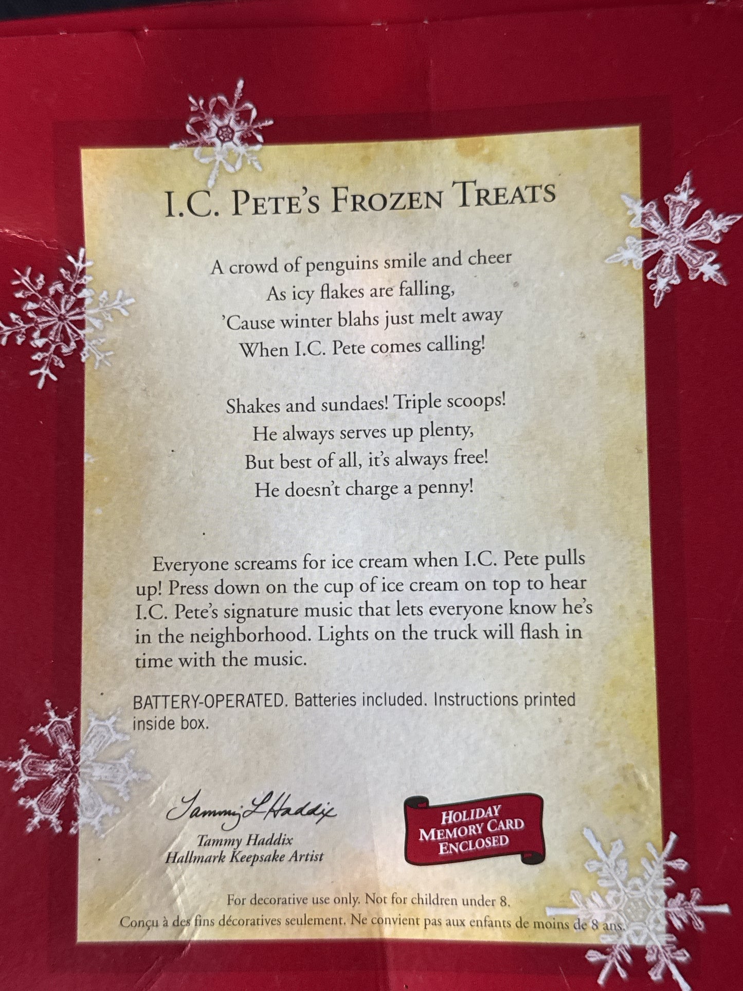 Hallmark Keepsake 2005 I.C. Pete's Frozen Treats Christmas Ornament Polar Bear New in Box