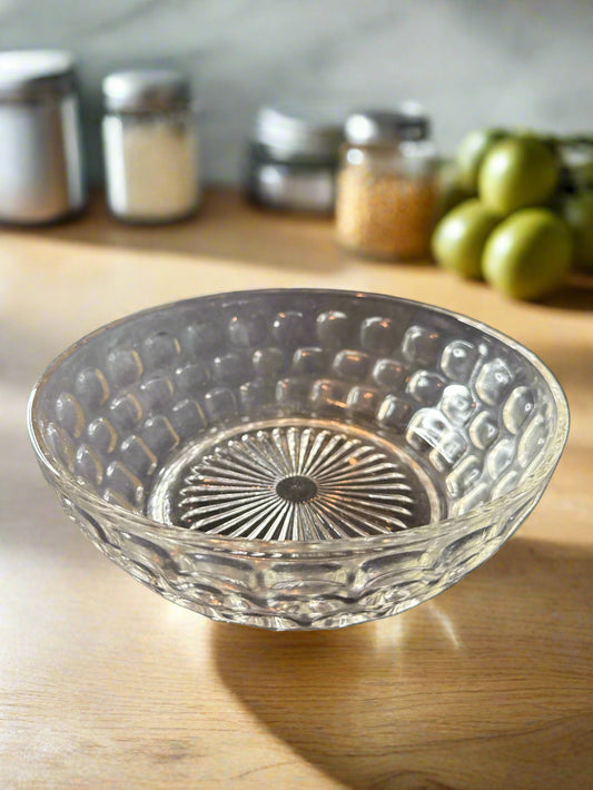 MCM Federal Glass Yorktown Colonial Jubilee 8" Wide Serving Bowl Waffle Pattern