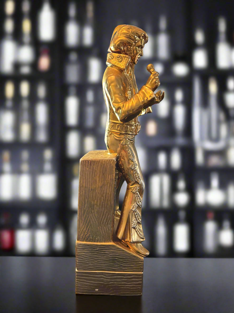 Elvis Gold Ultimate Tribute Decanter McCormick The King '77 Sincerely Elvis 15.25" Tall