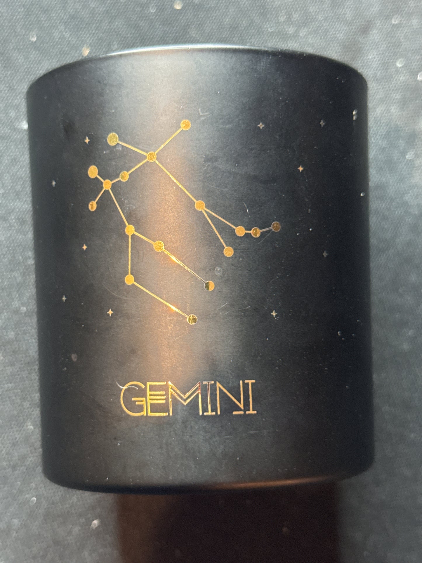 Gemini Jar Glass Black Cup Candle Holder 3.5" Tall