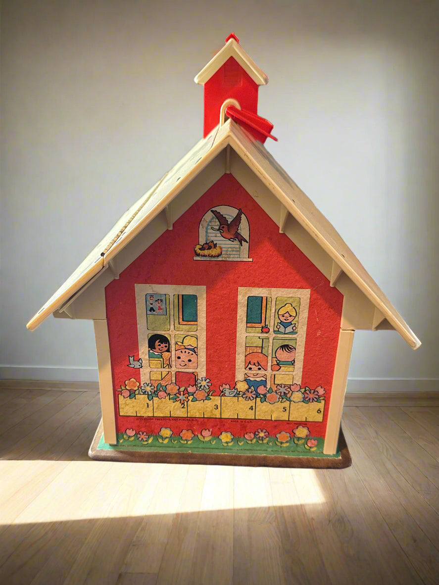 Fisher Price Little People School House Only 1971 #923 Vintage With Alphabet Tray
