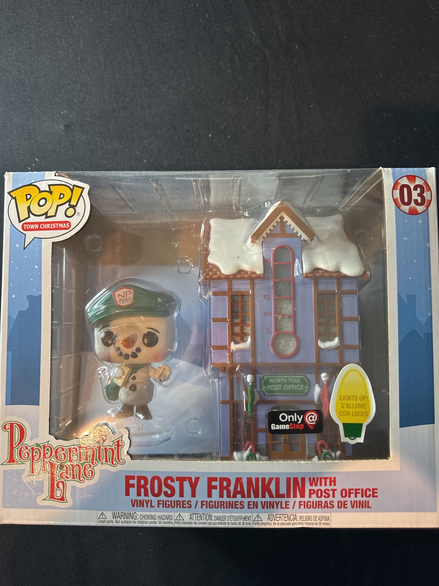 Funko Pop! Town Christmas #03 Frosty Franklin w/ Post Office Peppermint Lane New in Box