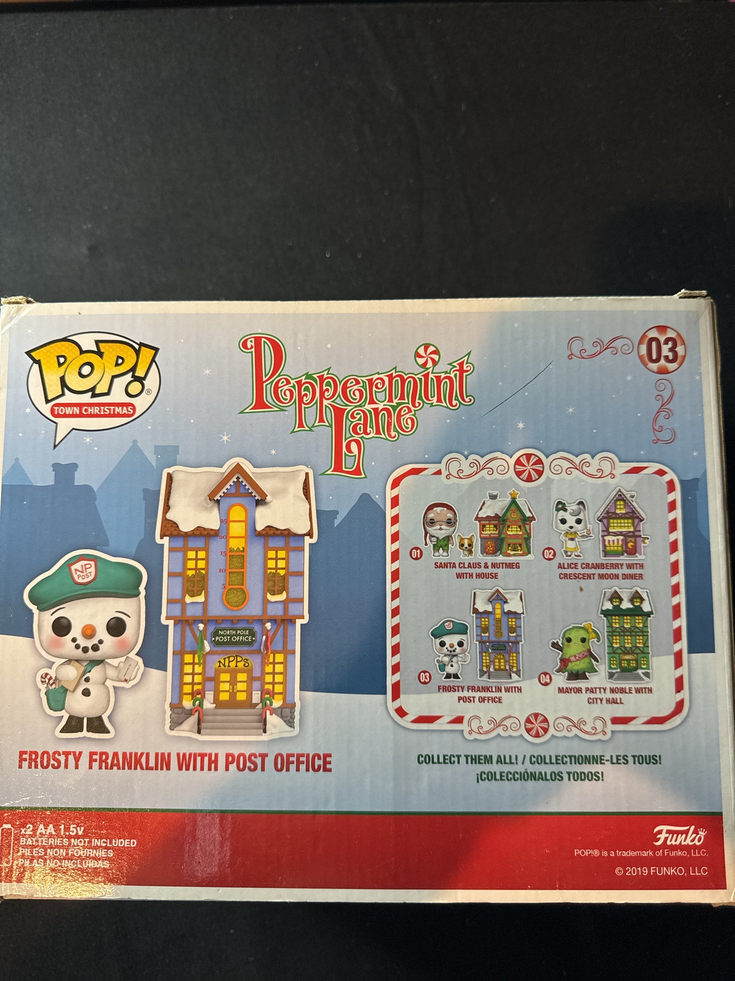 Funko Pop! Town Christmas #03 Frosty Franklin w/ Post Office Peppermint Lane New in Box