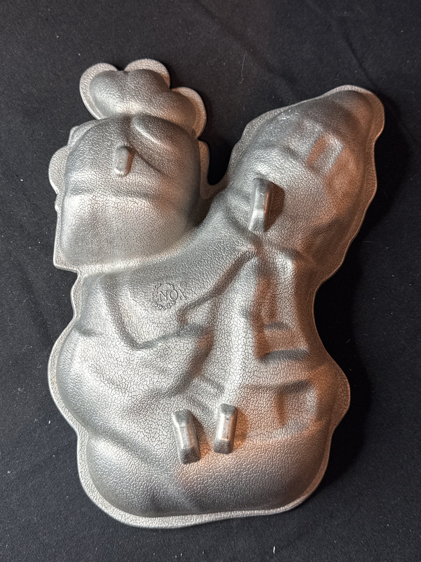 Lenox Vintage Baking Metal Mold Snowman w/ Gift 12" x 8" Approx.