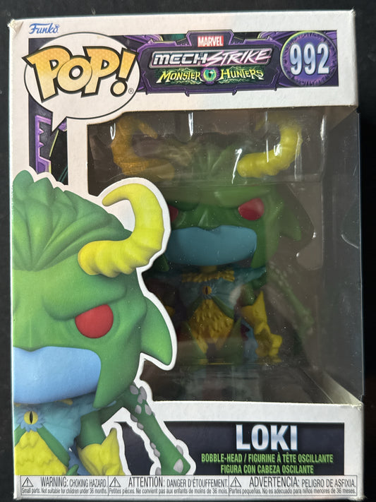 Funko Pop! Marvel Mechstrike Monster Hunters #992 Loki Bobble Head New in Box