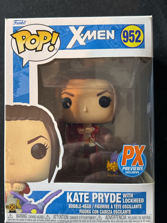Funko Pop! X-Men #952 PX Previews Exclusive Kate Pryde with Lockheed Bobble Head NIB