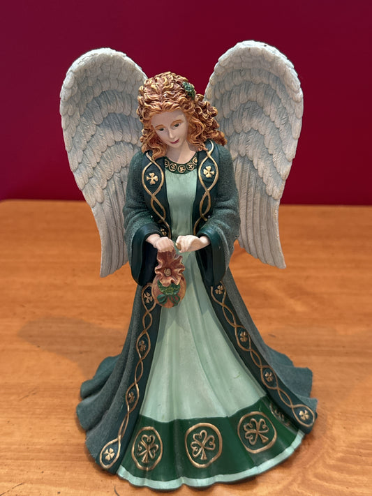 Hamilton Collection Emerald Isle Angel Figurine May Your Purse Always Hold a Coin or Two 7.5" Tall