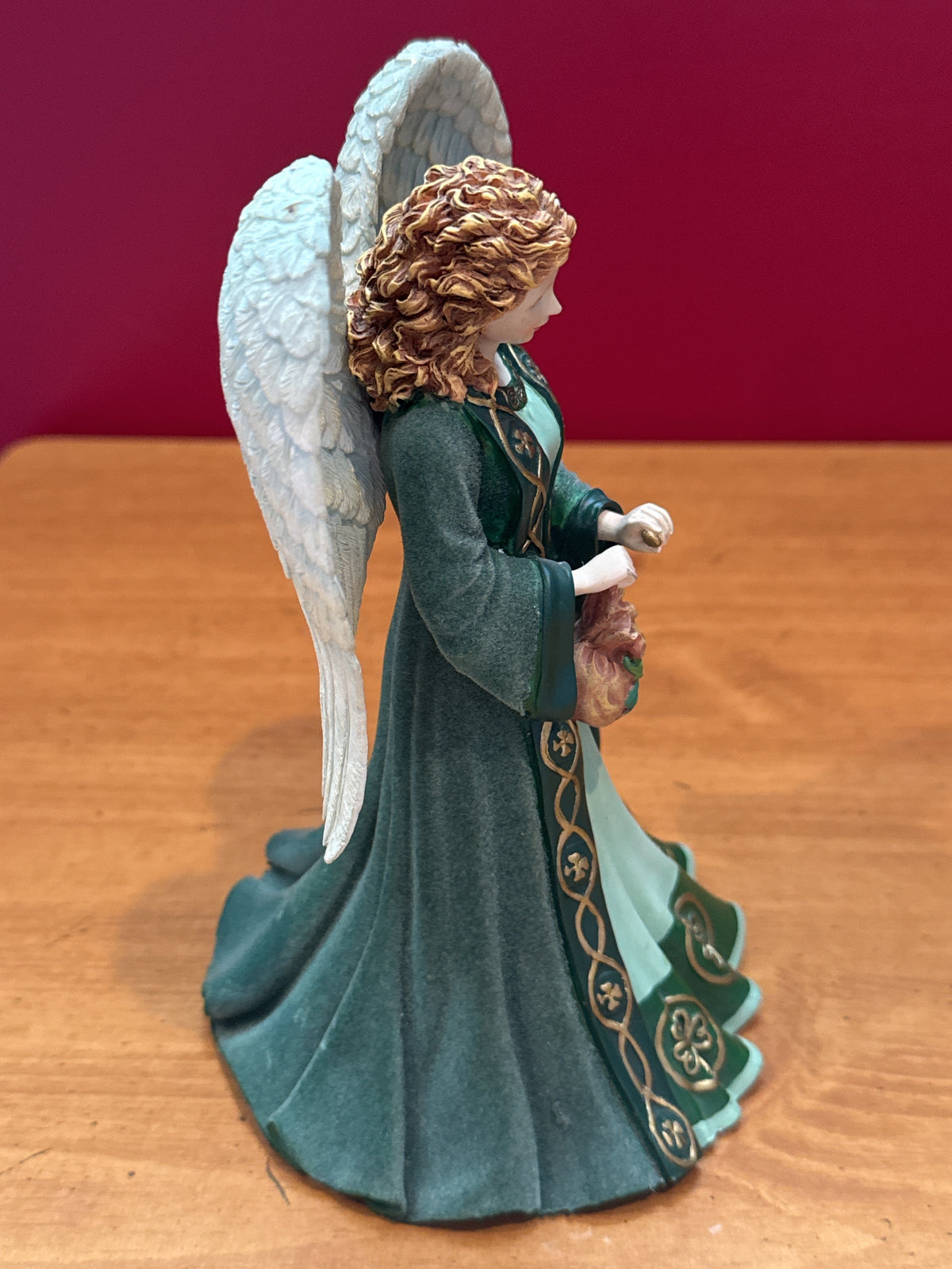 Hamilton Collection Emerald Isle Angel Figurine May Your Purse Always Hold a Coin or Two 7.5" Tall