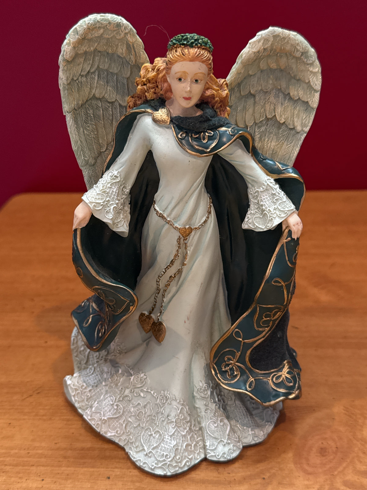 Hamilton Collection Emerald Isle Angel Figurine May Your Heart Be Happy With Irish Laughter 7.5" Tall