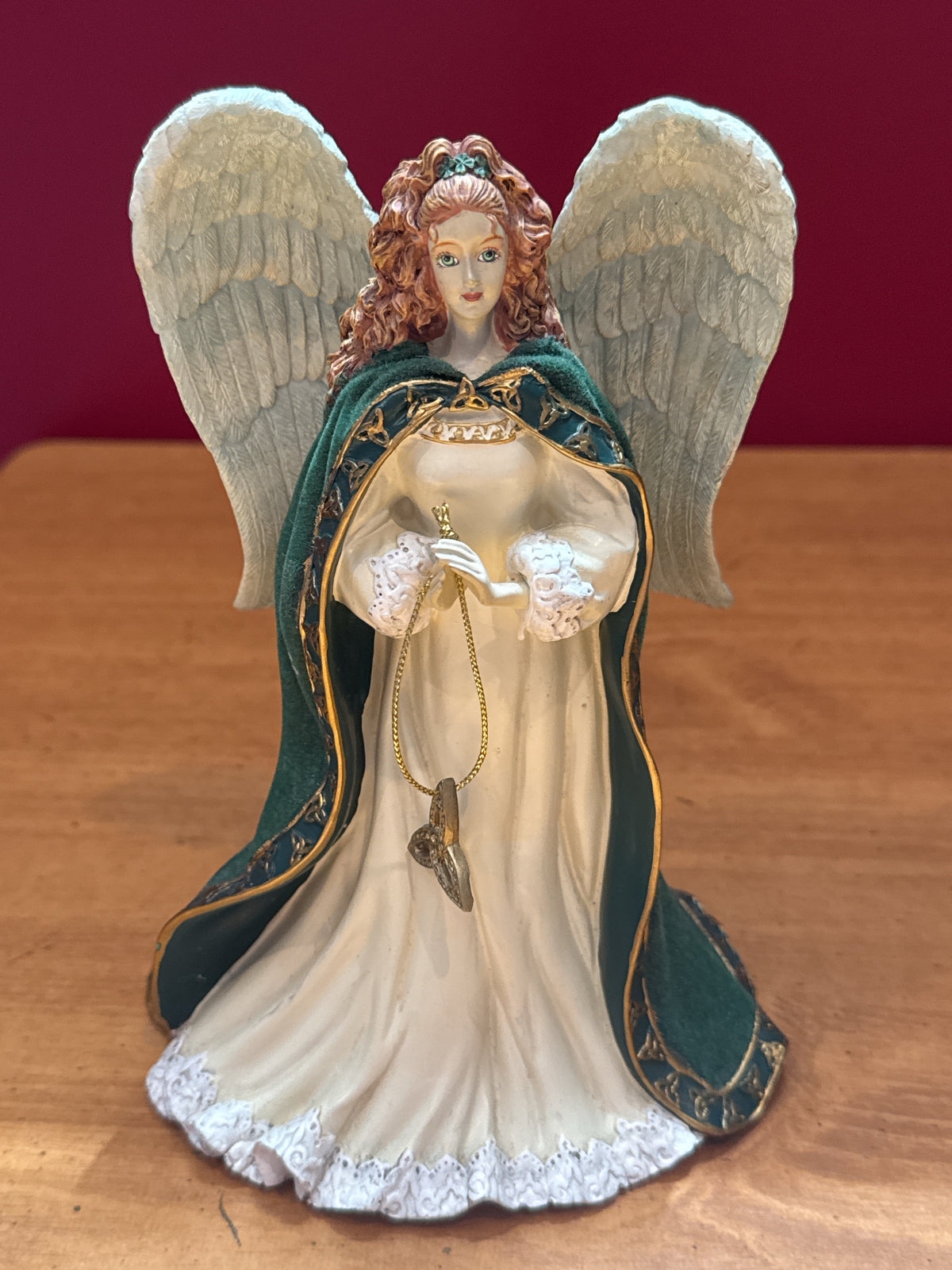 Hamilton Collection Emerald Isle Angel Figurine May You Have Eternal Life Love & Faith 7.5" Tall