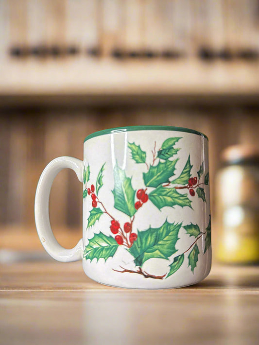 1991 Flowers Inc. Balloons - Holly Mug by Jame Bowen Design EUC Glossy Finish 3.5" Tall