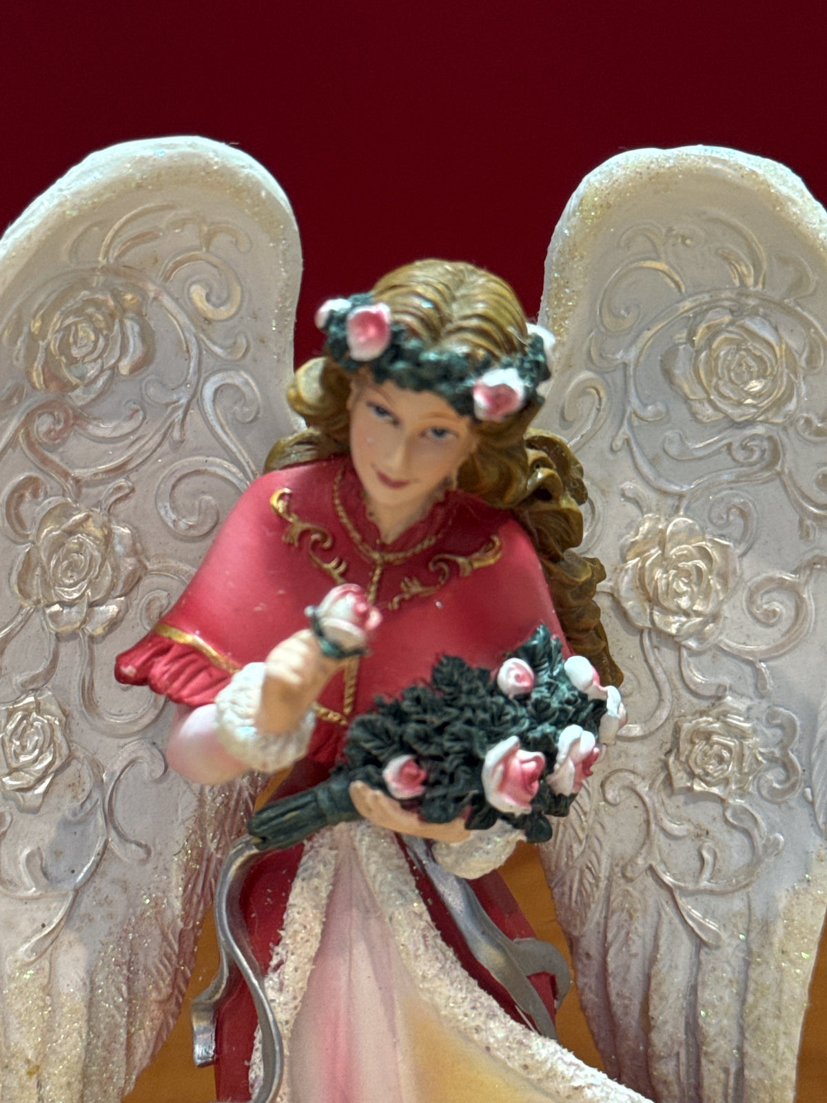 Bradford Exchange #5: Winter Rose Angel Sculpture Thomas Kinkade 7.5" Lighted Works