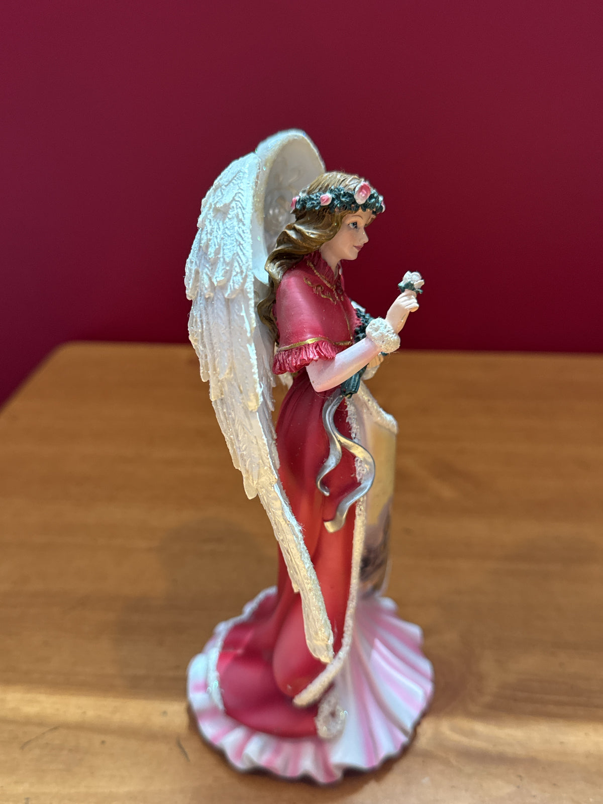 Bradford Exchange #5: Winter Rose Angel Sculpture Thomas Kinkade 7.5" Lighted Works