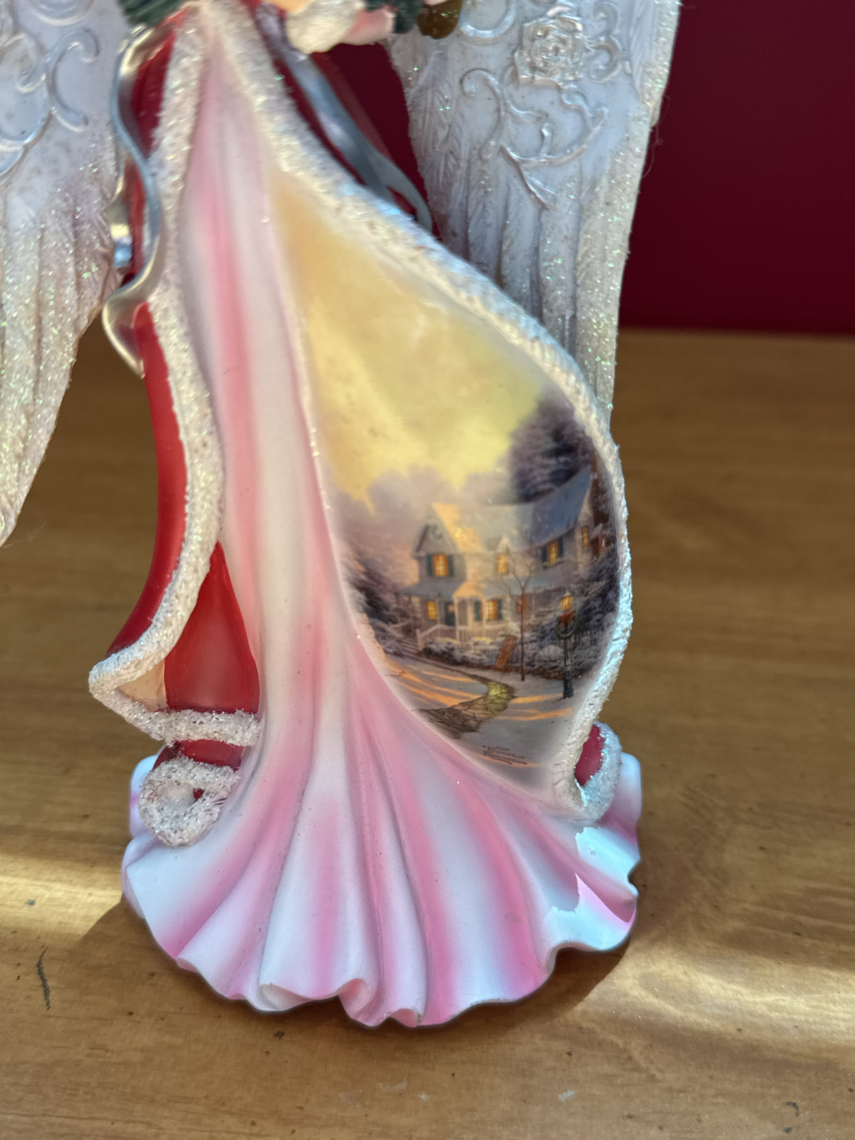 Bradford Exchange #5: Winter Rose Angel Sculpture Thomas Kinkade 7.5" Lighted Works