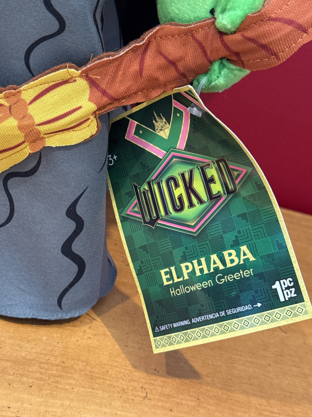 Wicked Elphaba Halloween Plush Greeter Weighted New With Tags 21" Tall