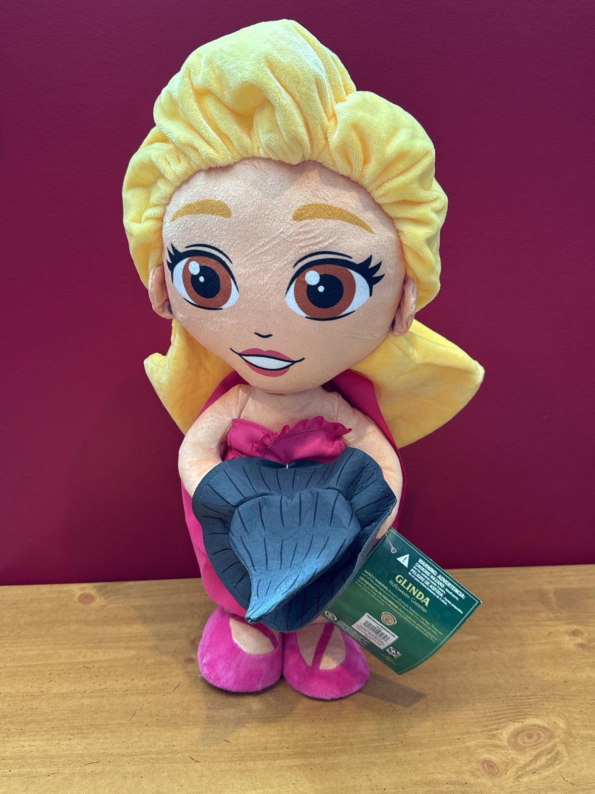 Wicked Glinda Halloween Plush Greeter Weighted New With Tags 19" Tall