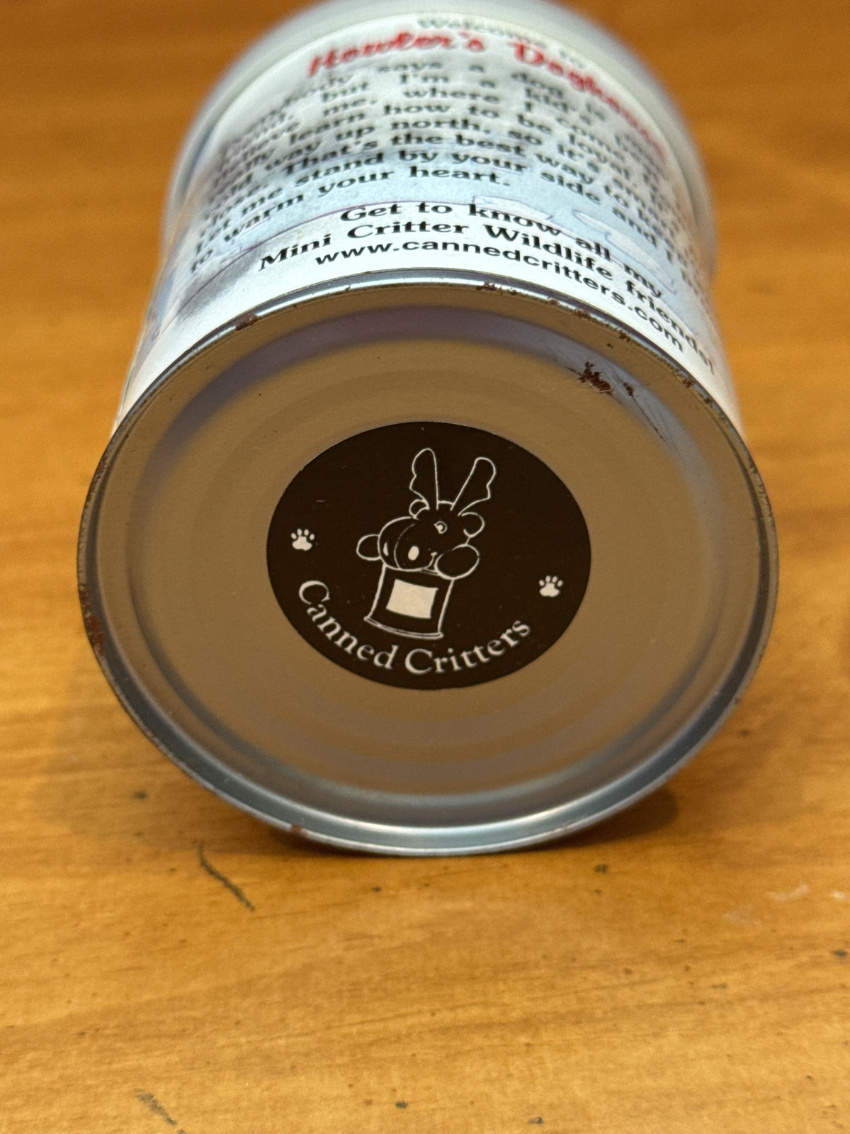 Mini Canned Critters Howler The Husky Opened Can