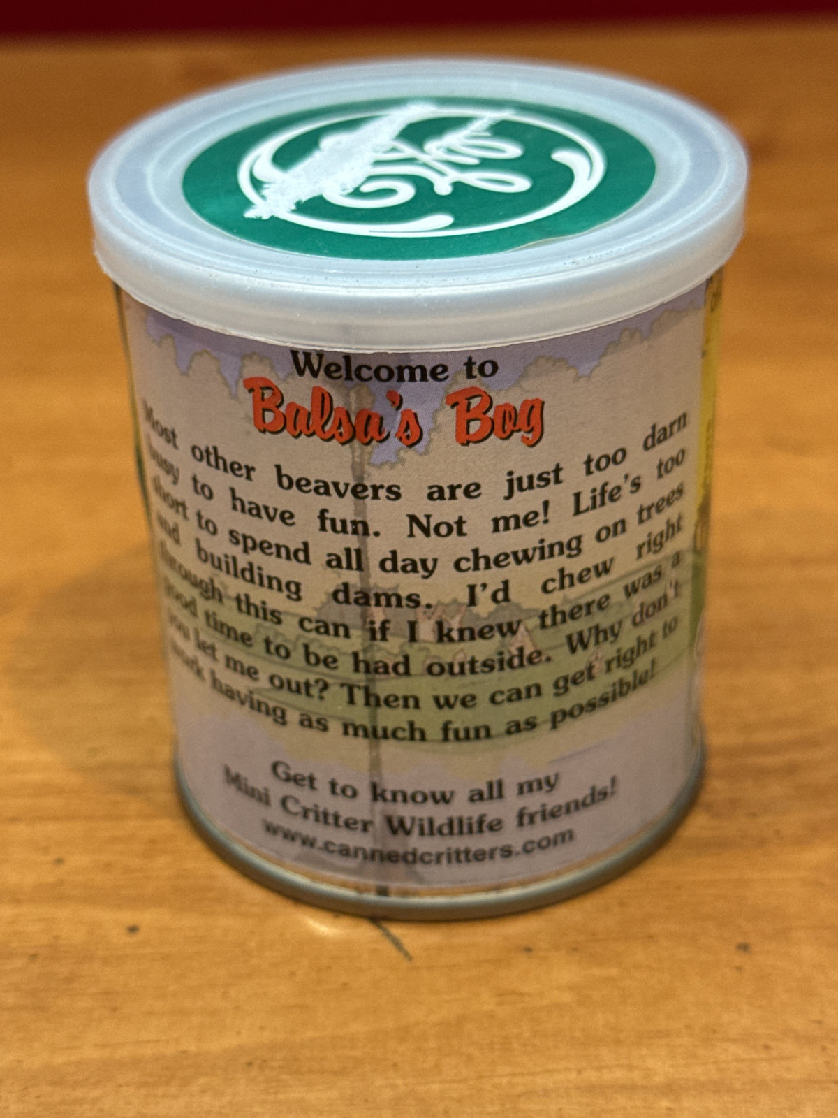 Mini Canned Critters Balsa The Beaver Sealed Can
