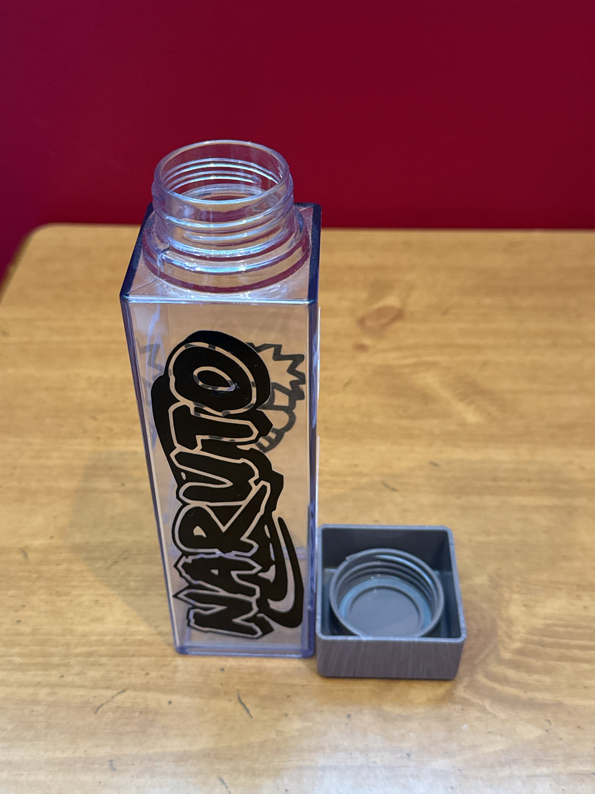 Naruto Plastic Container Twist Top 8" Tall Empty