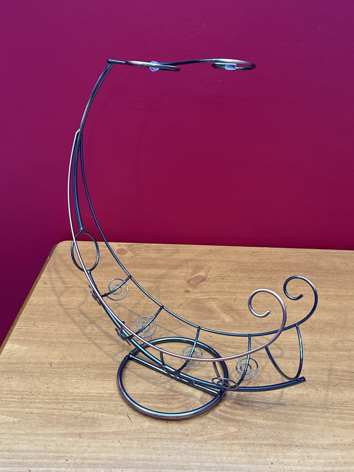 Sturdy Hanging Wine Bottle Rack w/ Glass Holder for Home Bar & Kitchen 13" Tall